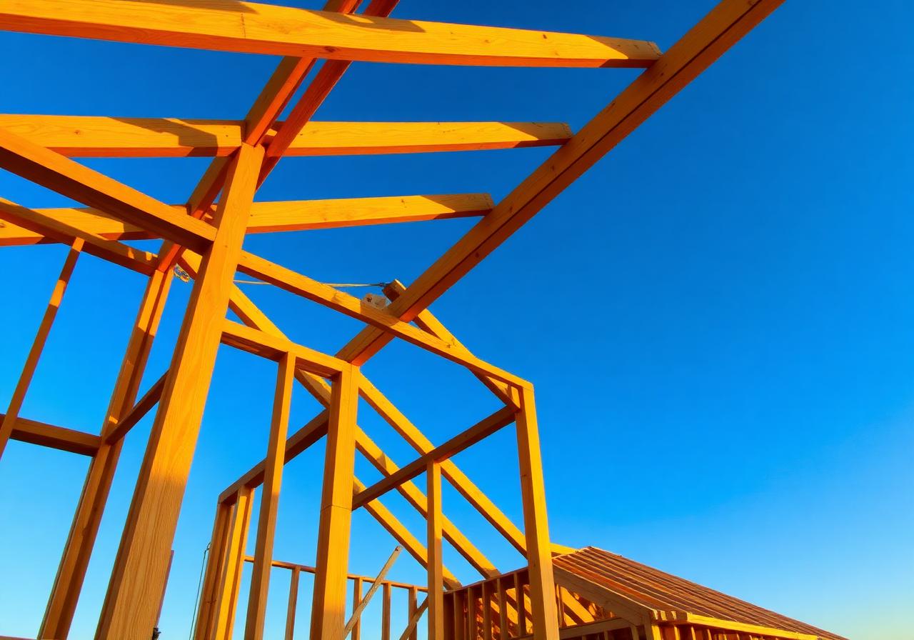 Wood-framed single-family home under construction